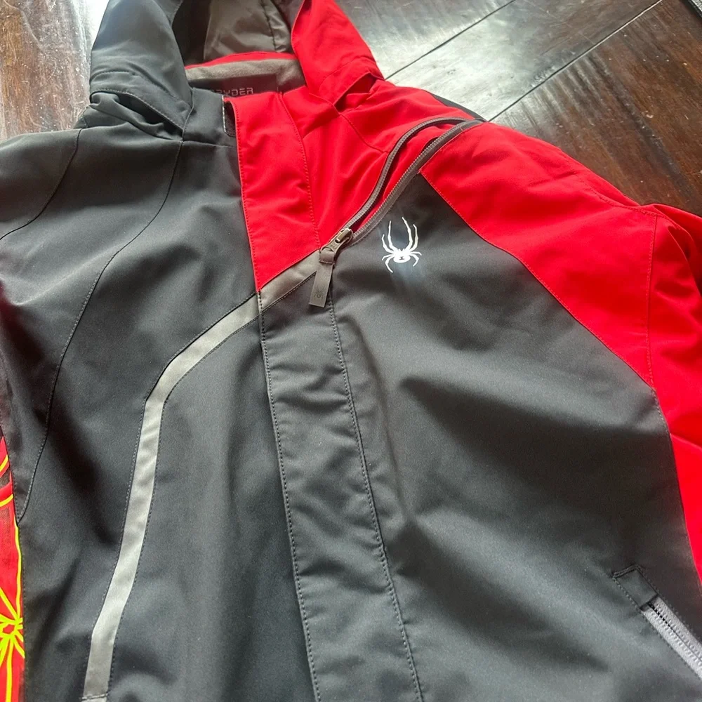 Spyder Kids Red and Black Ski Jacket - Picture 3 of 9